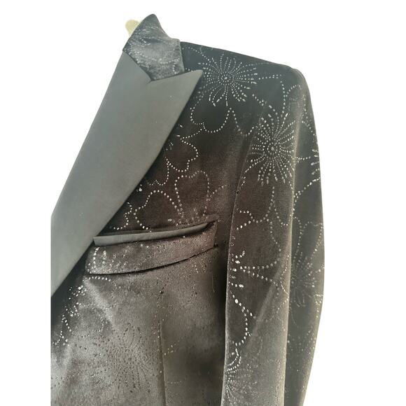 MEHMET EMiN TEKE slim fit silk wool blend blazer floral black sequence 
Sz38 - Picture 2 of 9